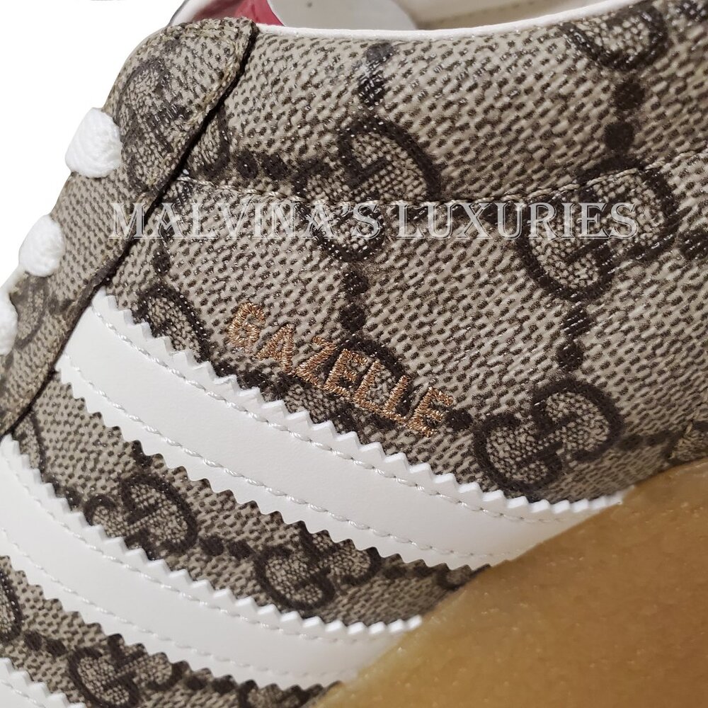GUCCI SNEAKERS ADIDAS X GAZELLE GG LOGO SUPREME WEDGE SHOES w TREFOIL sz 41 11 - Picture 11 of 16
